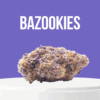Bazookies cannabis buds with dense trichomes and a sweet, frosty appearance