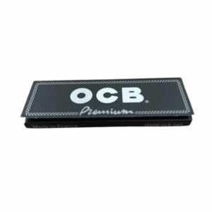 OCB Premium Black 1 1/4 rolling papers pack with 50 ultra-thin sheets